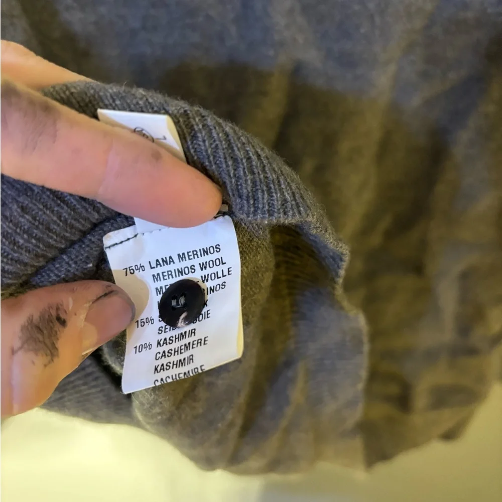 Fabiana Filippi Wool Cashmere Silk Blend Elbow Patch Sweater Size Large